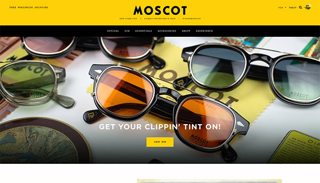 shopify store - Moscot