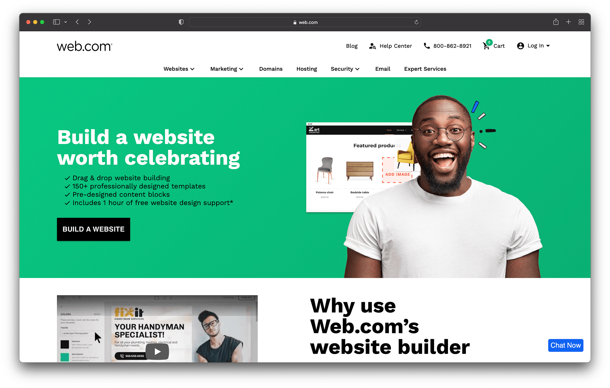 web com website builder homepage